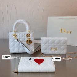3 in 1 Exquisite Offer| Dior Lady x Caro x Wallet Three-Piece Set  