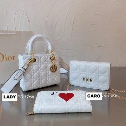 3 in 1 Exquisite Offer| Dior Lady x Caro x Wallet Three-Piece Set  