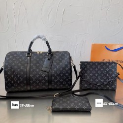 3 in 1 Exquisite Offer| LV Keepall 45 travel Three-Piece Set  Black