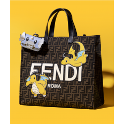 AAAA|  FENDI Shopper FENDI x FRGMT x POKÉMON brown FF fabric bag